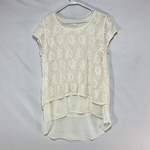 Studio Y Cream Lace Women's Blouse size large